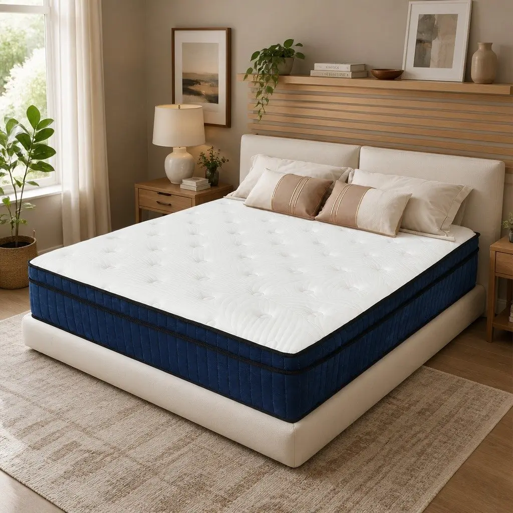 Double Mattress 7 Zone Pocket Spring Medium Firm Hybrid Foam Support 138cm x 188cm