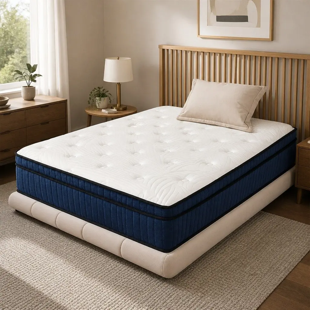 King Single Mattress 34cm 7 Zone Pocket Spring Hybrid Foam Orthopedic Support