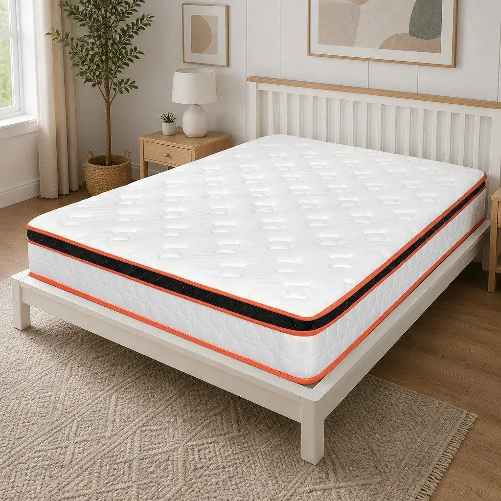 7 Zone Pocket Spring Mattress Queen Medium Firm Hybrid Foam Support Orthopedic