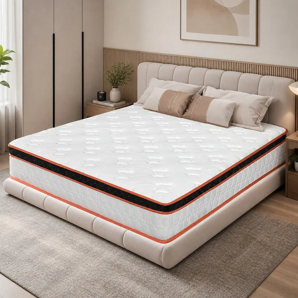 7 Zone Pocket Spring Mattress Queen Medium Firm Hybrid Foam Support Orthopedic