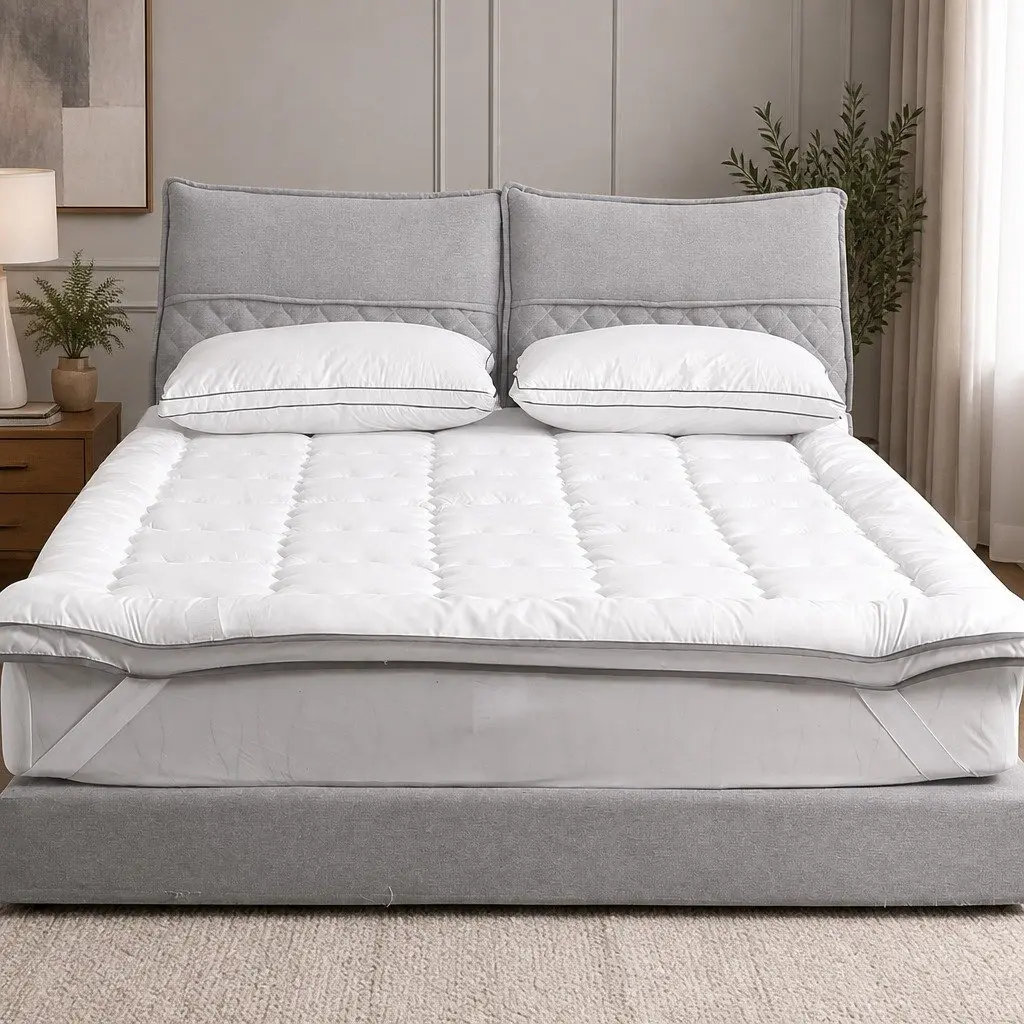 Mattress Topper Soft Double Bed 4-5cm Thick Fitted Elastic Skirt
