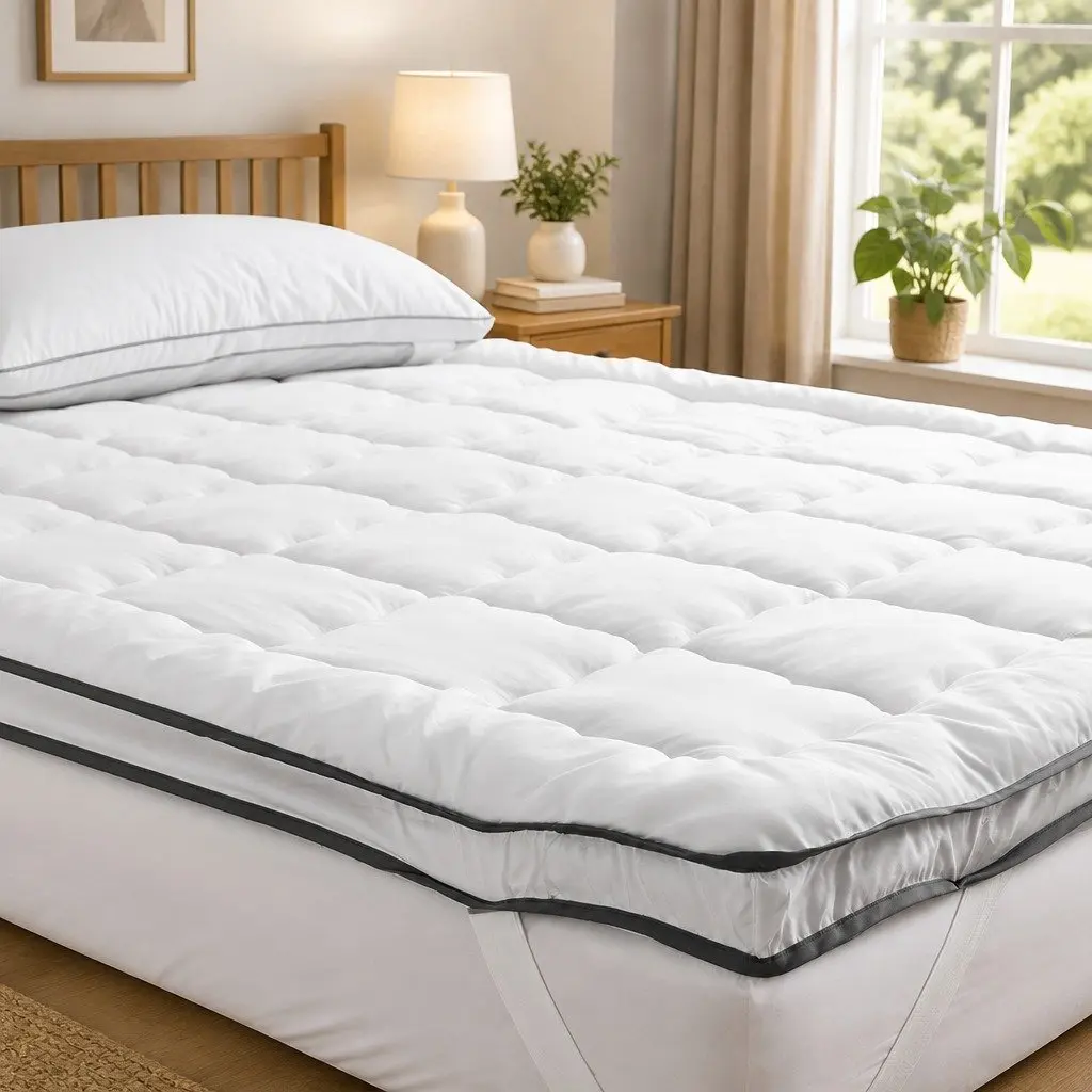 Mattress Topper Soft Double Bed 4-5cm Thick Fitted Elastic Skirt