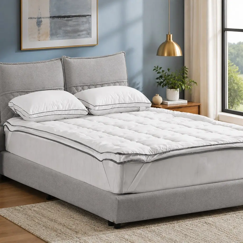 Mattress Topper Soft Double Bed 4-5cm Thick Fitted Elastic Skirt