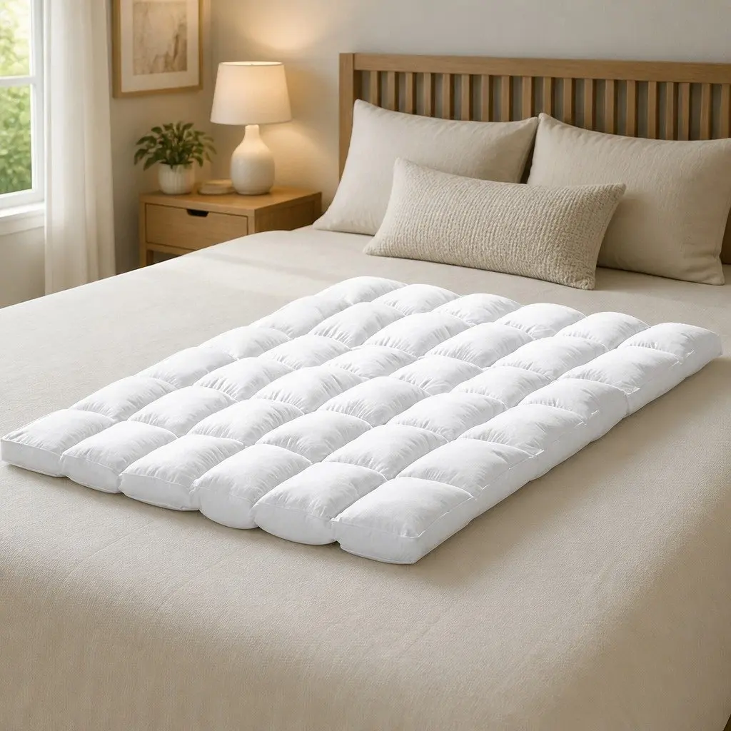 Queen Mattress Topper 4-5cm Pillowtop Anti-Allergy Dust Mite Resistant