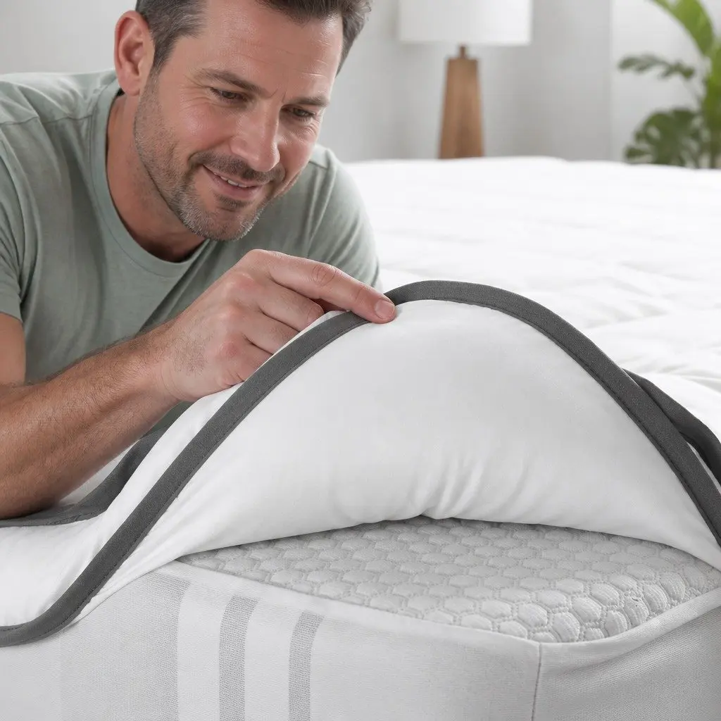 Queen Mattress Topper 4-5cm Pillowtop Anti-Allergy Dust Mite Resistant