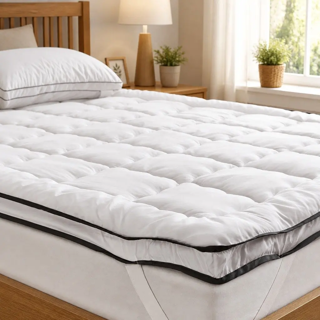 Queen Mattress Topper 4-5cm Pillowtop Anti-Allergy Dust Mite Resistant
