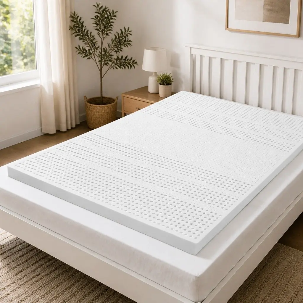 Double Mattress Topper 5cm Natural Latex Queen Pressure Relief Support