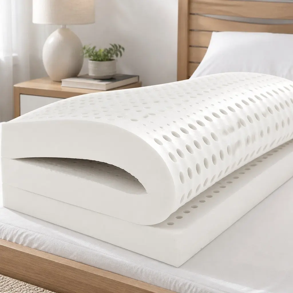 Natural Latex Mattress Topper 5cm Thick 7-Zone Support Queen Size Breathable