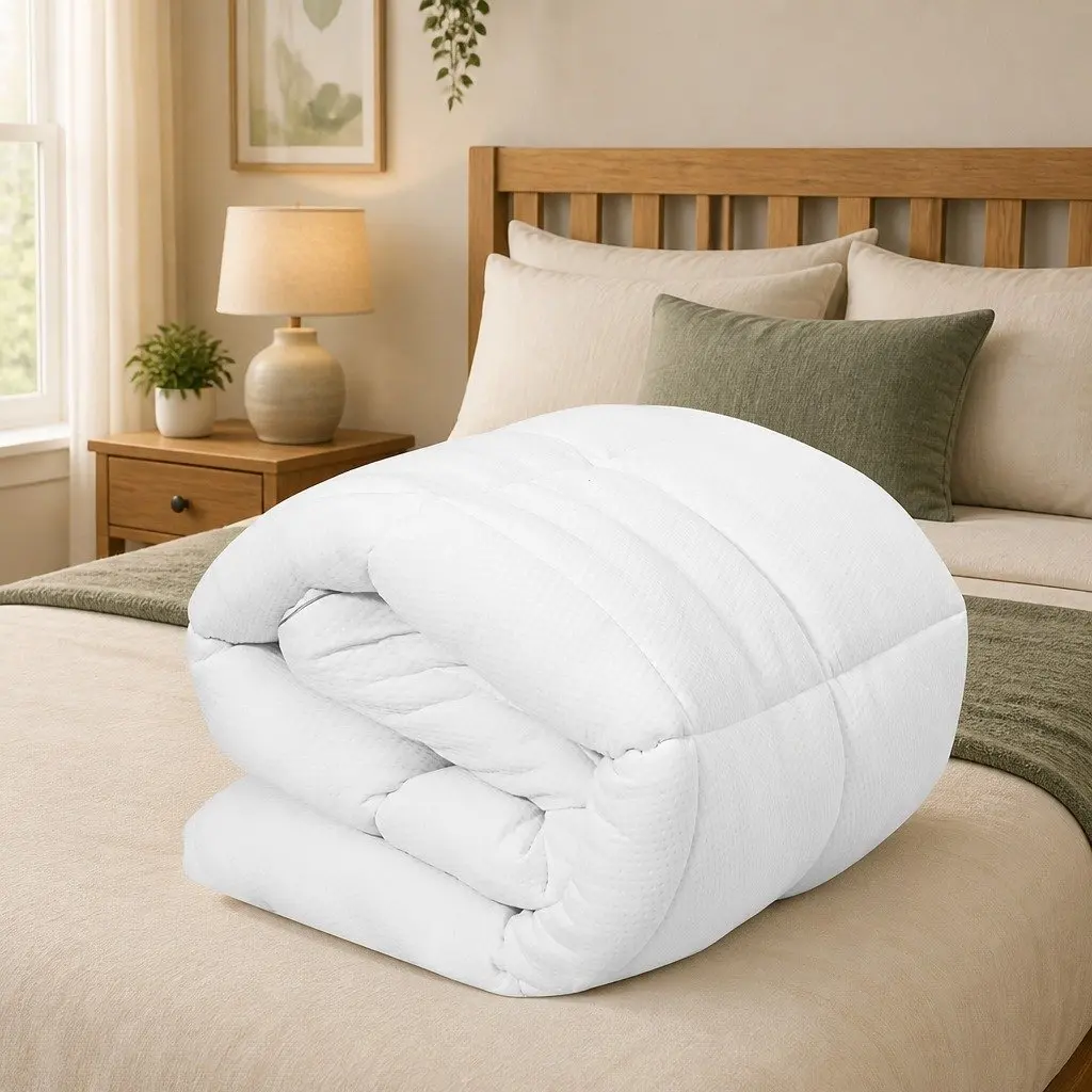 Mattress Topper Pillowtop 5cm Thick Breathable Microfibre Queen