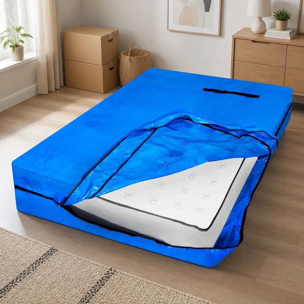 Mattress Bag Heavy-duty PE Tarp King Single Size with Zip Handles