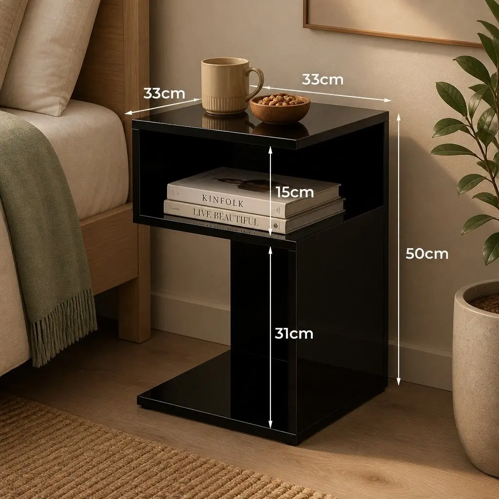 Black Bedside Table
