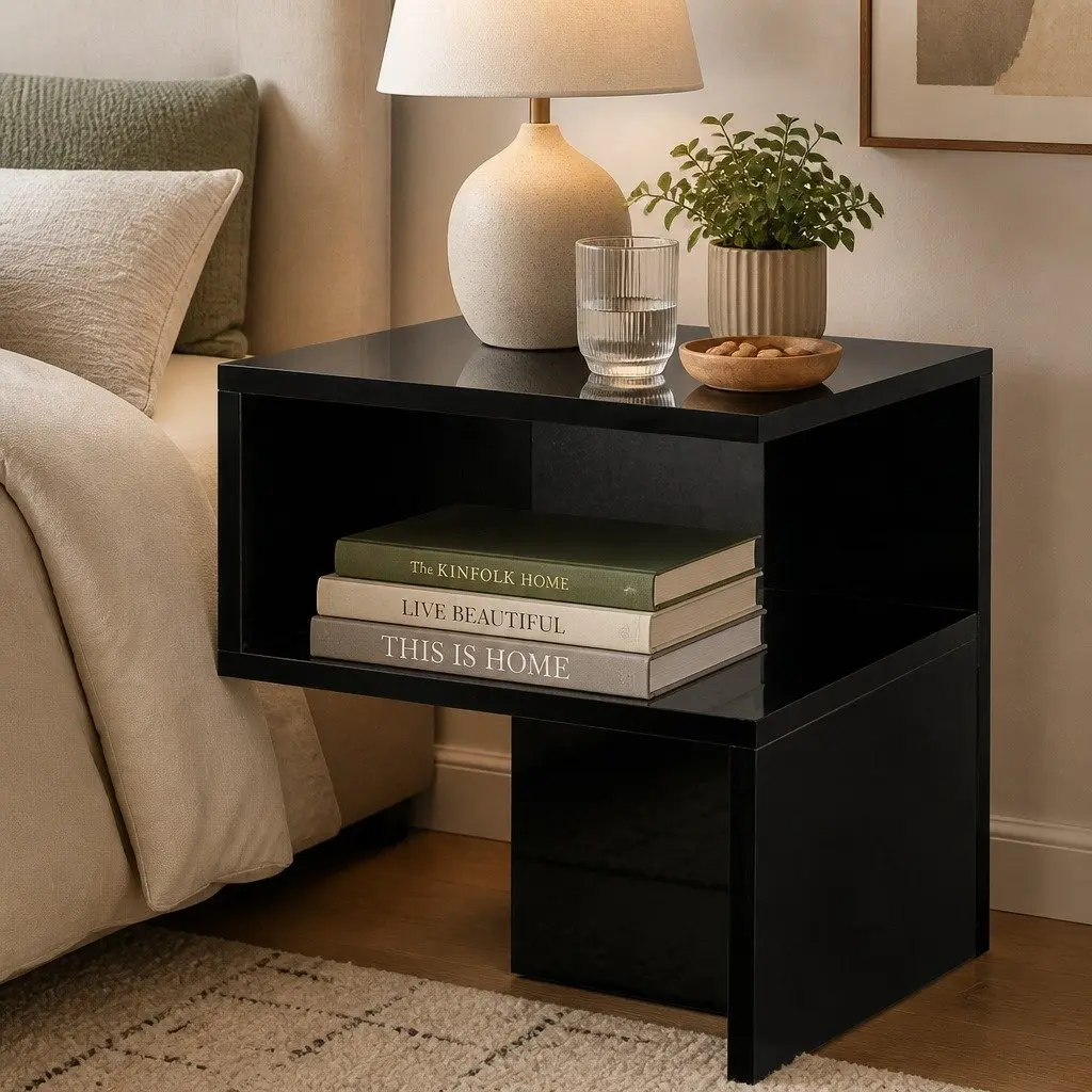 Black Bedside Table