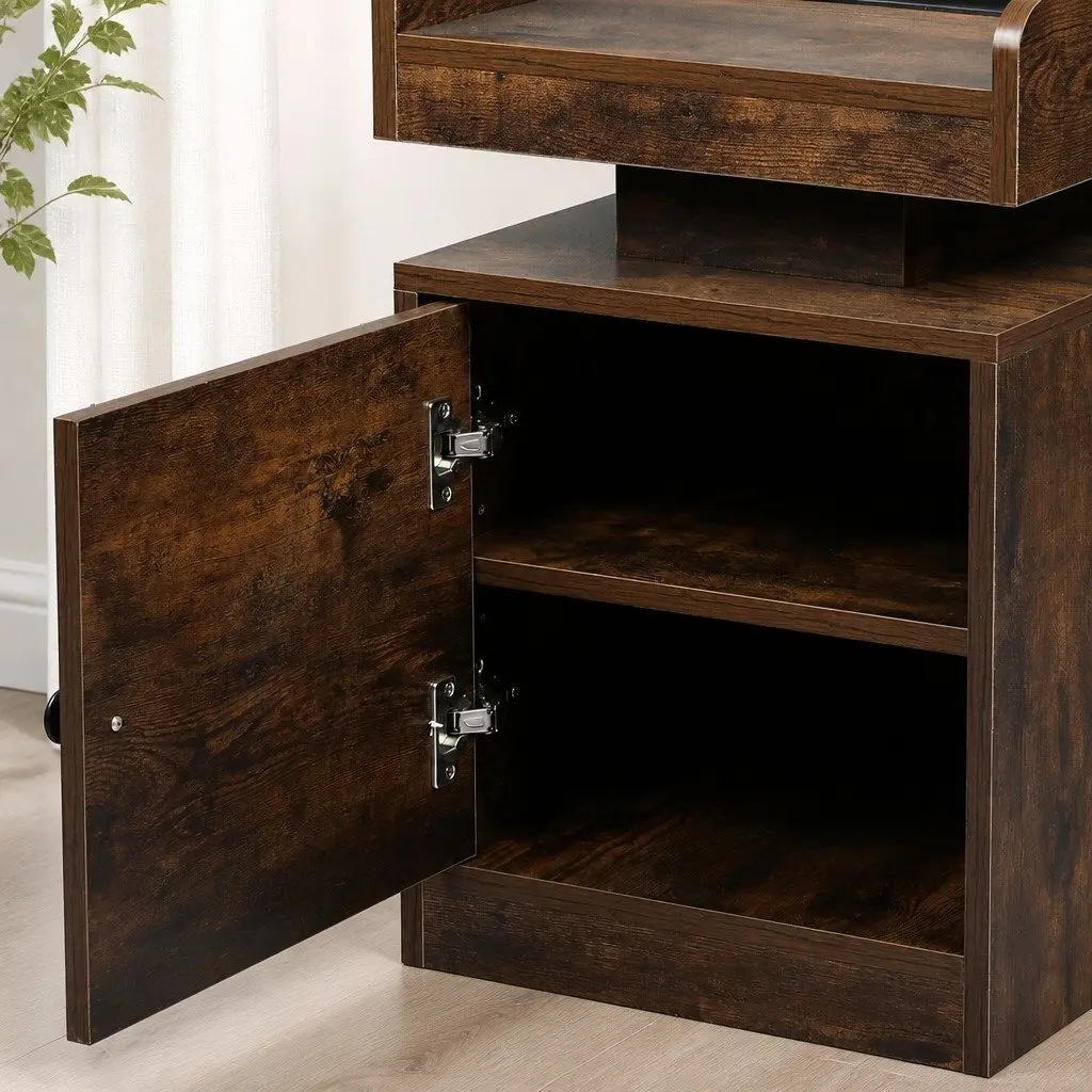 Oak Bedside Table with USB Charging & LED