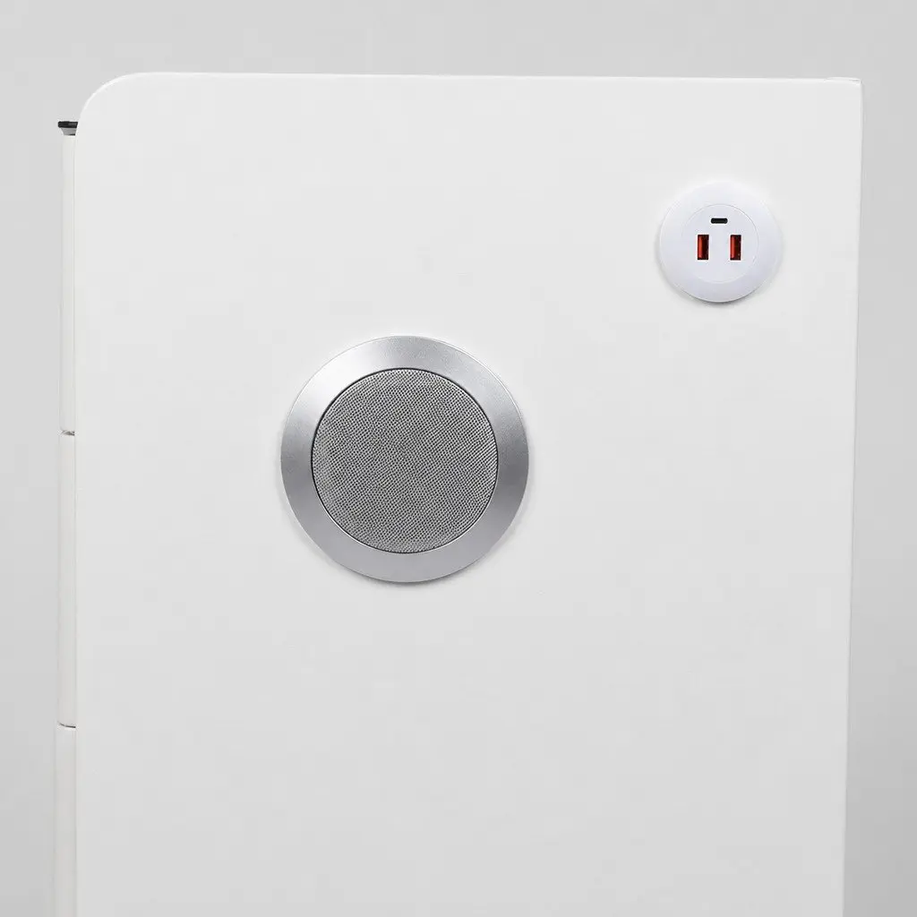 Bedside Table with LED Lights Wireless Charging USB Ports 30cm x 40cm x 46cm