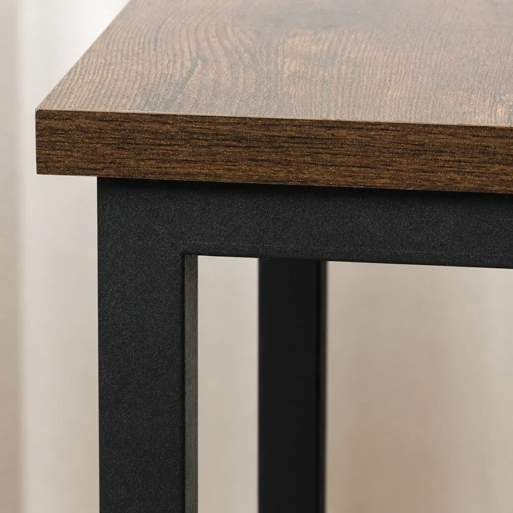 Side Table Narrow End Table with Charging Station USB Ports Drawers Storage