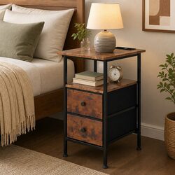 Friendly Bedside Table with Charging and Storage Options