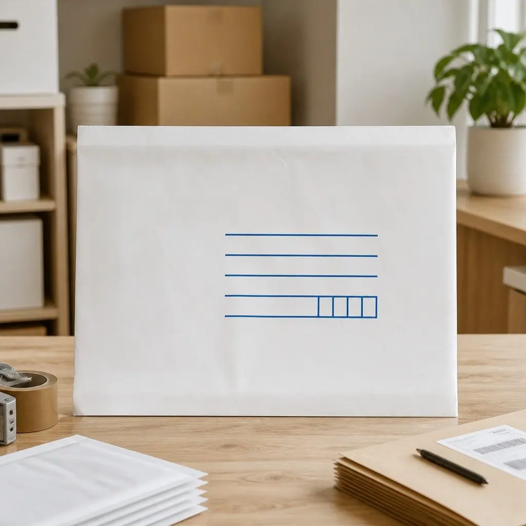 120x180mm White Bubble Mailer Envelopes Printed Address Lines 200 Pack