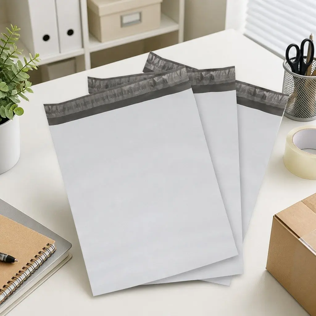 200x260mm White Poly Mailer Self-Sealing Bag 100 Pack Ecommerce Mailers