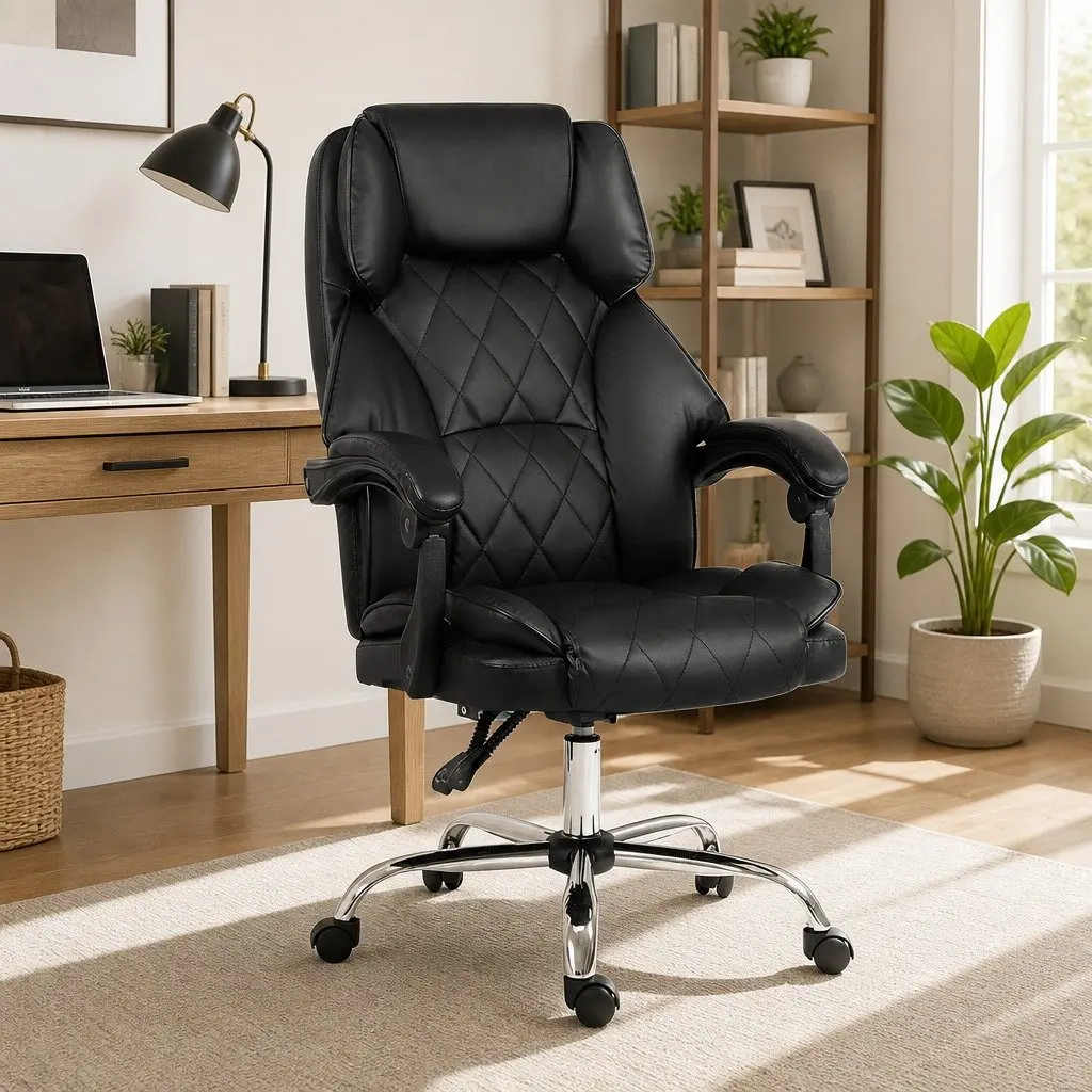 Black Office Chair with Recline Feature