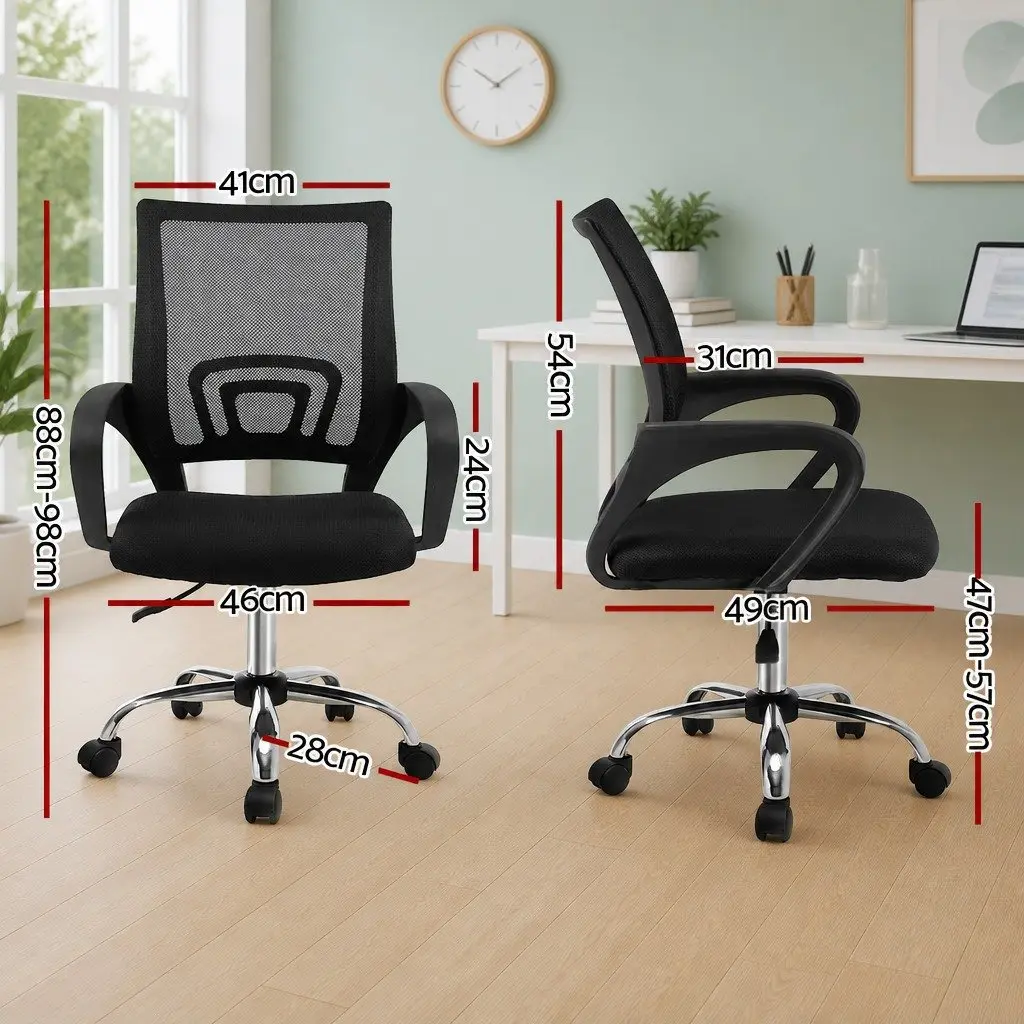 Mesh Office Chair Mid Back Breathable Ergonomic Executive Desk Seat with Chrome