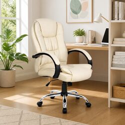 Your Friendly Office Chair Option - Beige High Back Design