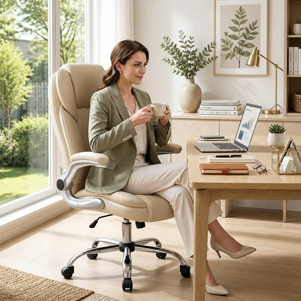 Beige Executive Office Chair