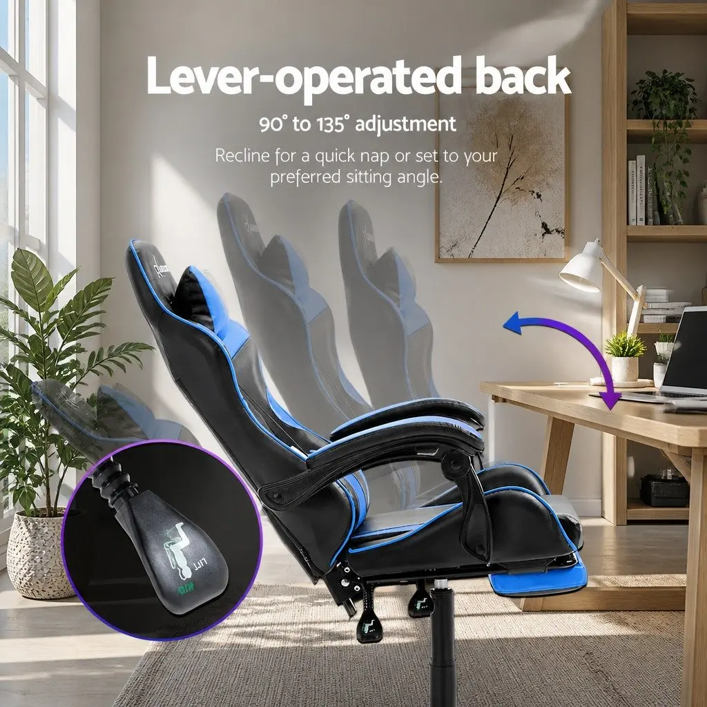 Gaming Office Chair Recliner with Footrest High-Back Desk Seat Adjustable