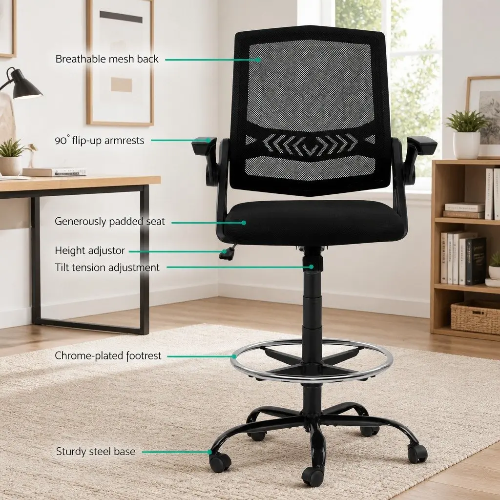 Drafting Stool with Adjustable Options