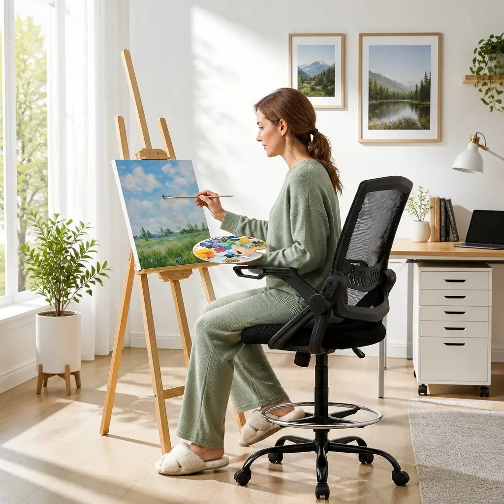 Drafting Stool with Adjustable Options