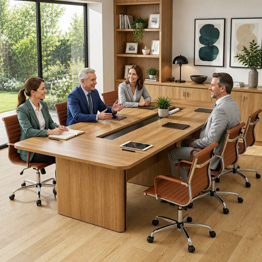 Office Chair Mid Back PU Leather Adjustable Height Tilt Rotation