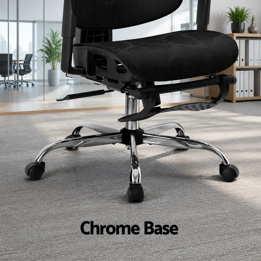 High Back Ergonomic Office Chair with Mesh Seat Adjustable Height Footrest Swivel Desk