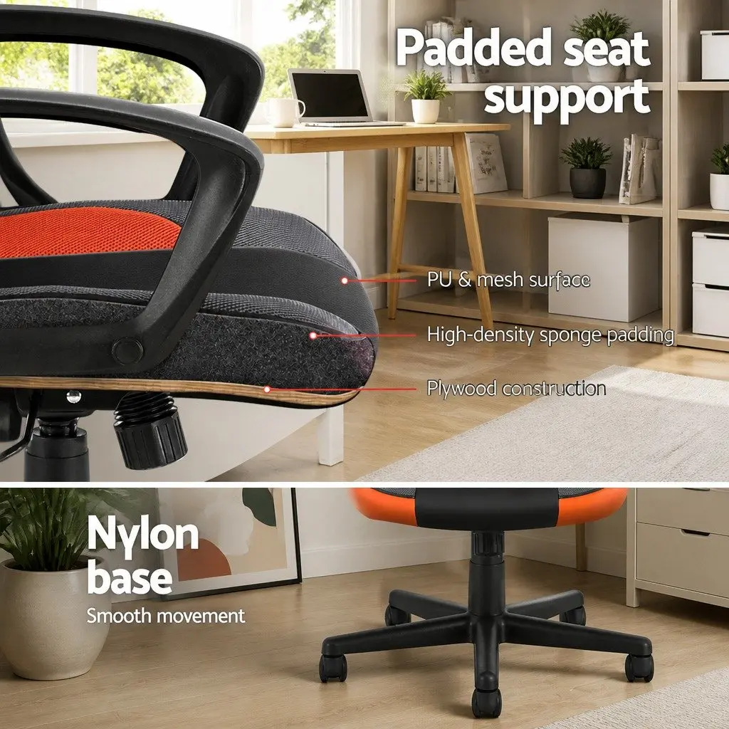 Gaming Office Chair High Back Orange Adjustable