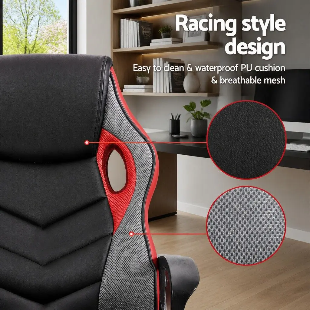 Gaming Office Chair High Back Adjustable Red