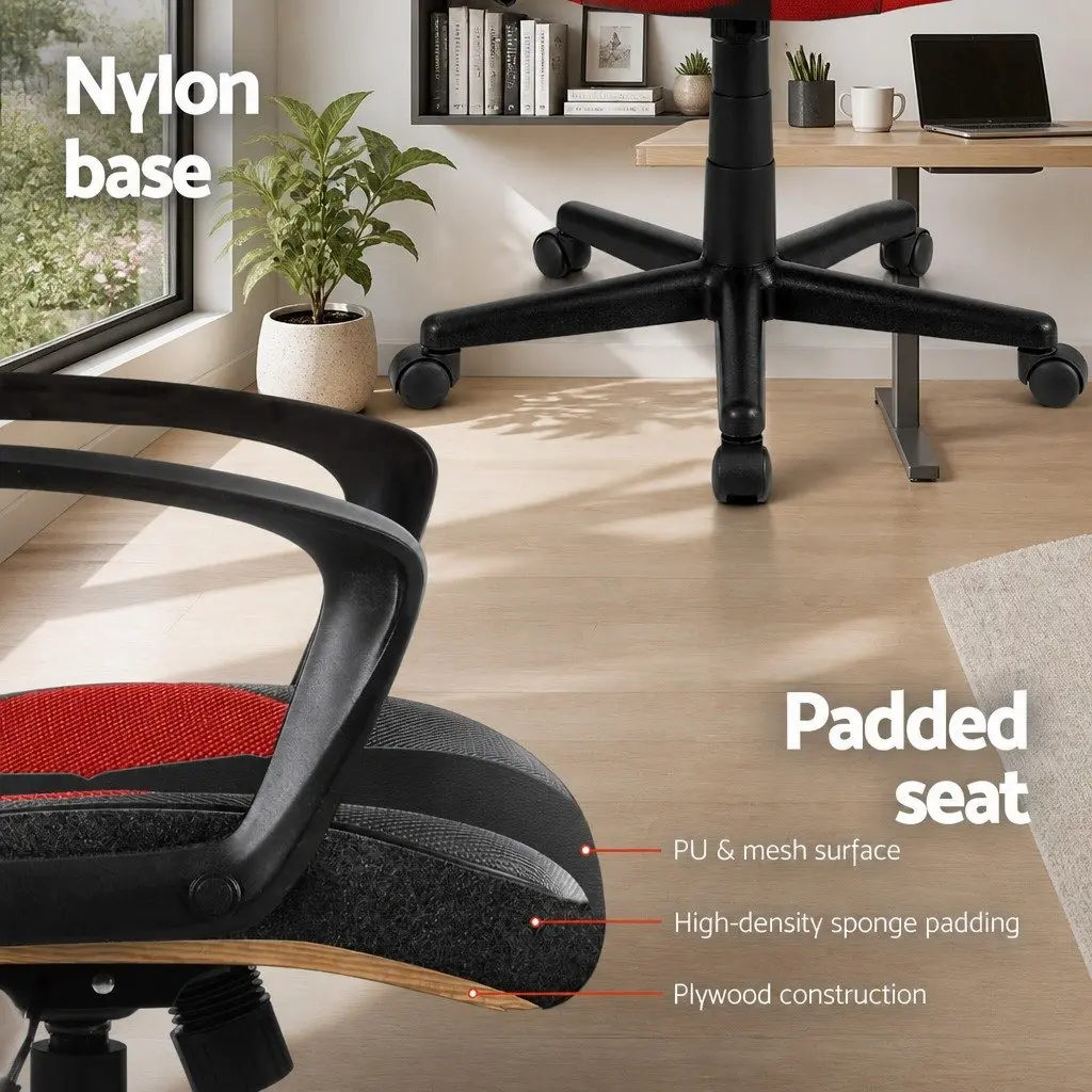 Gaming Office Chair High Back Adjustable Red
