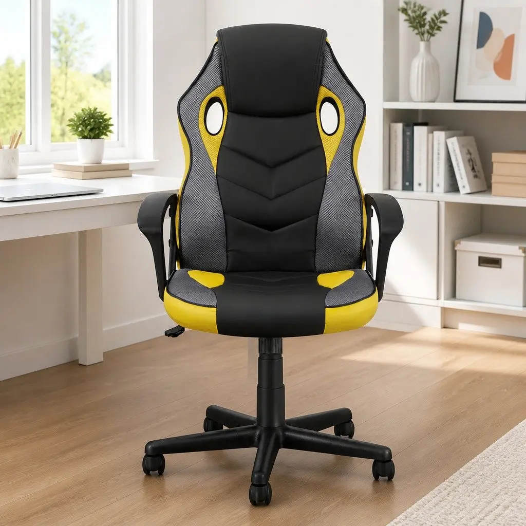 Gaming Office Chair Computer Executive Racing High Back Yellow Desk Seat