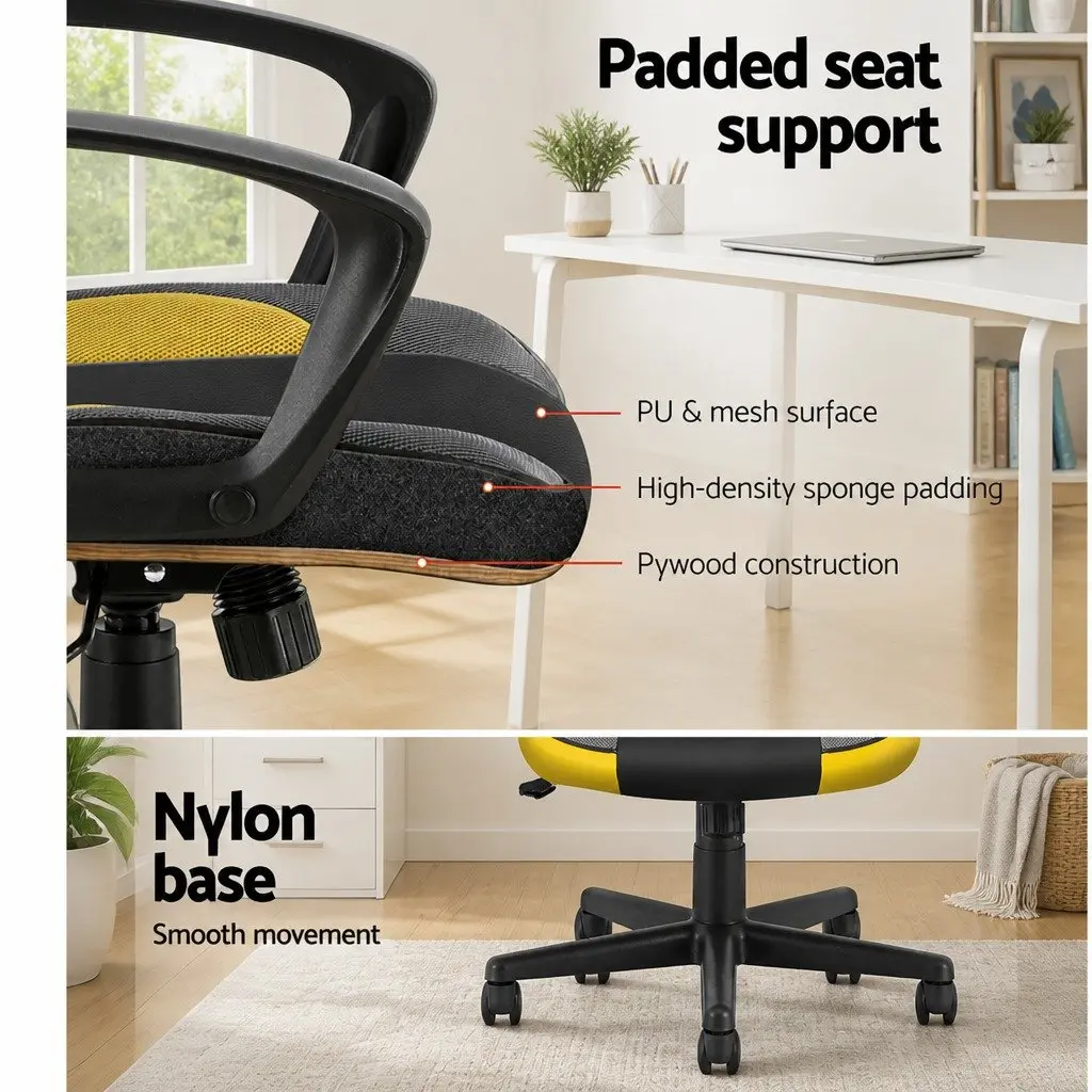 Gaming Office Chair Computer Executive Racing High Back Yellow Desk Seat