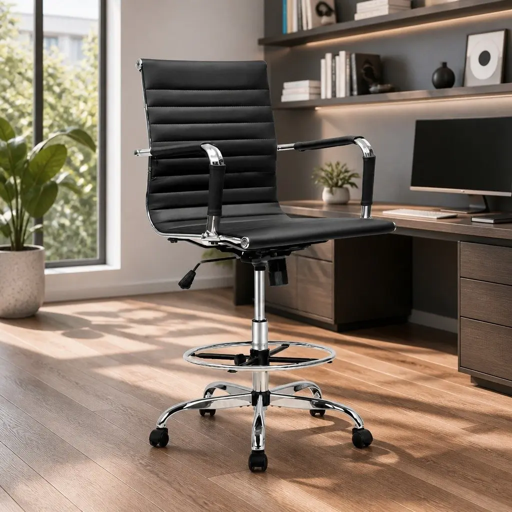 Black Drafting Stool