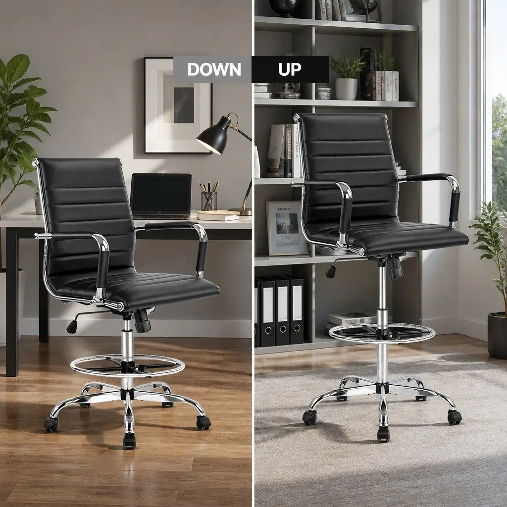 Black Drafting Stool