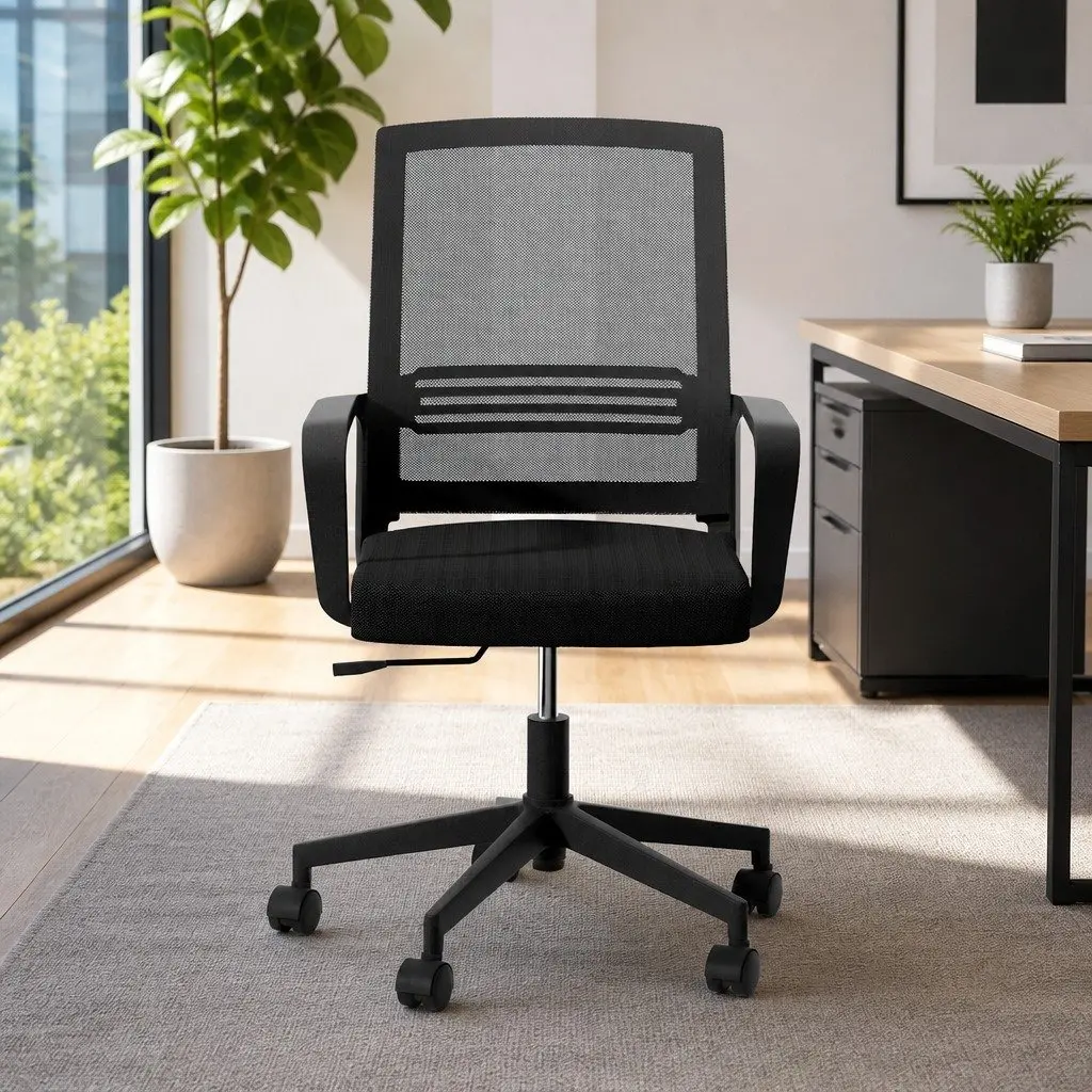 Mesh Office Chair Computer Gaming Desk Chairs Work Study Mid Back Black