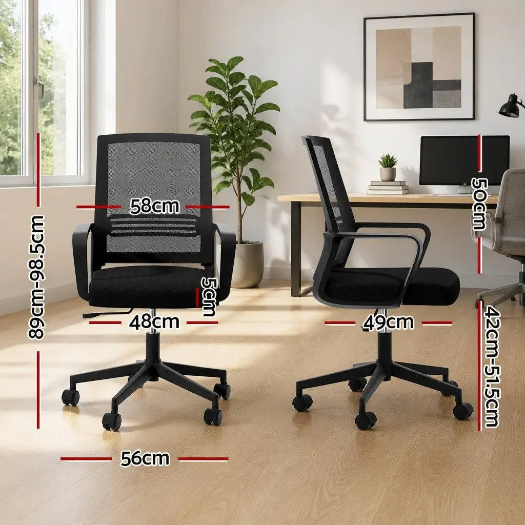Mesh Office Chair Computer Gaming Desk Chairs Work Study Mid Back Black