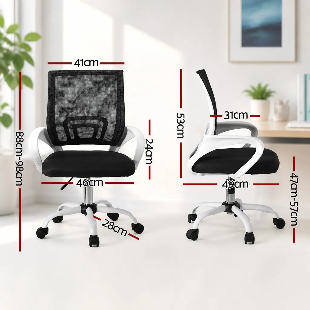 Mesh Office Chair Mid Back Computer Desk Gaming Work Study Swivel Chrome Base