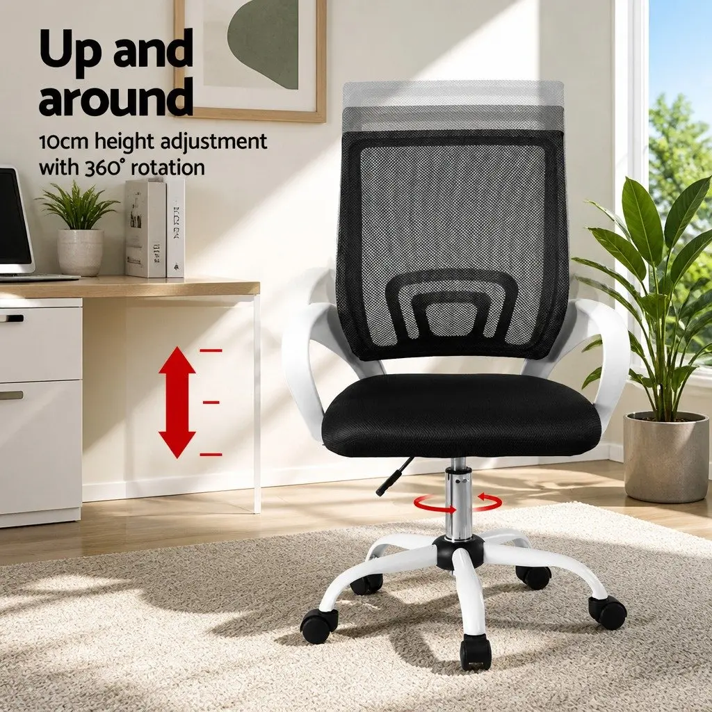 Mesh Office Chair Mid Back Computer Desk Gaming Work Study Swivel Chrome Base