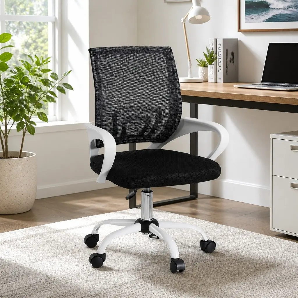 Mesh Office Chair Mid Back Computer Desk Gaming Work Study Swivel Chrome Base