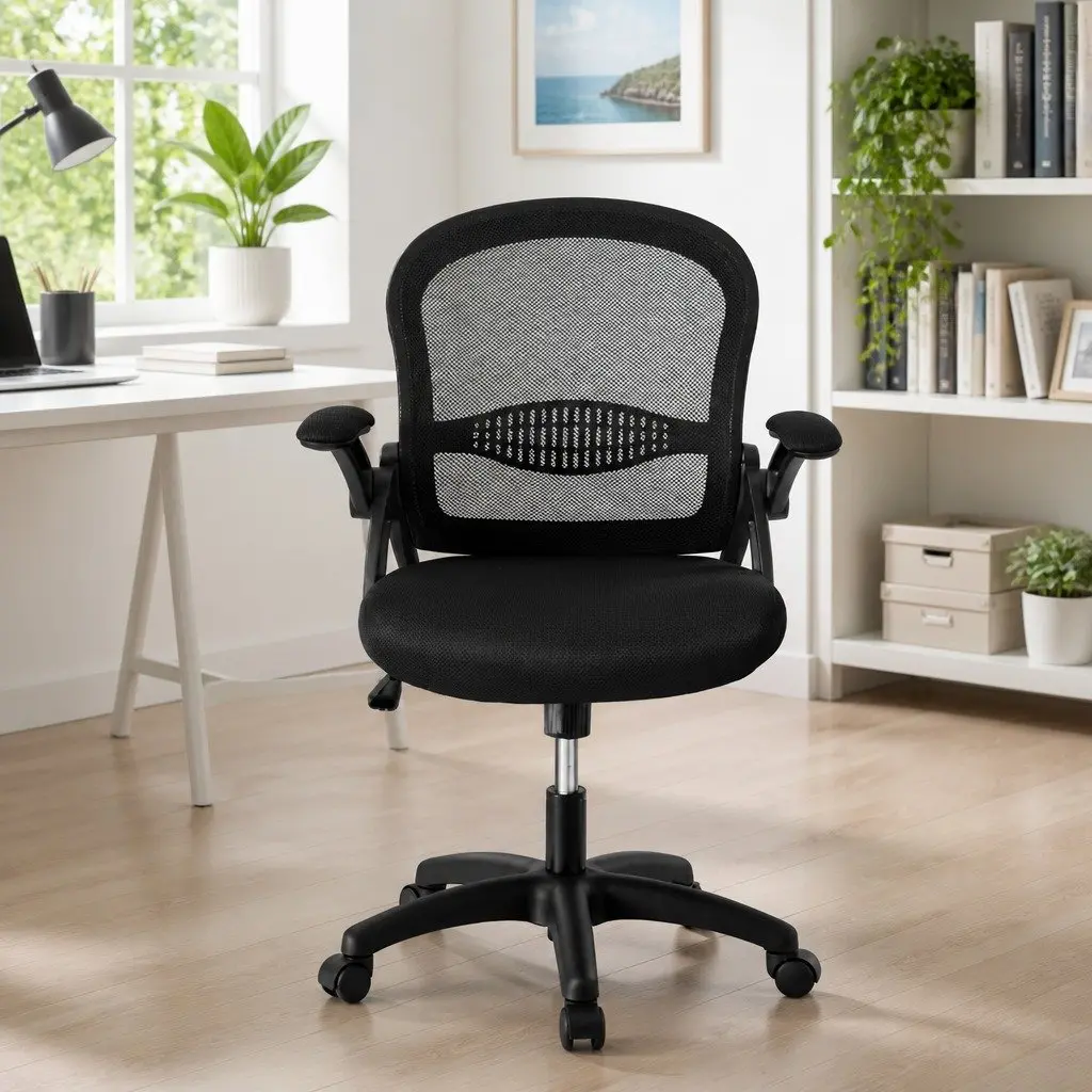 Mesh Office Chair Adjustable Mid Back Black