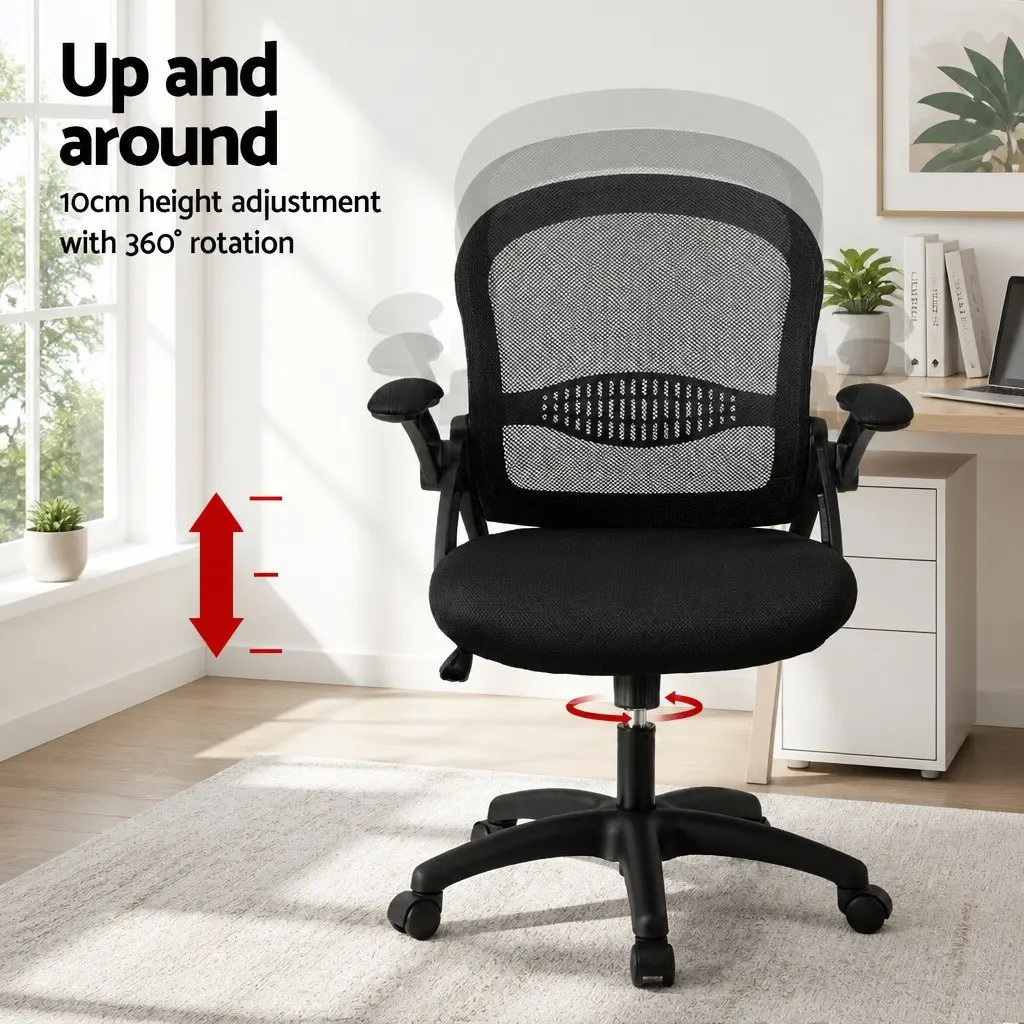 Mesh Office Chair Adjustable Mid Back Black