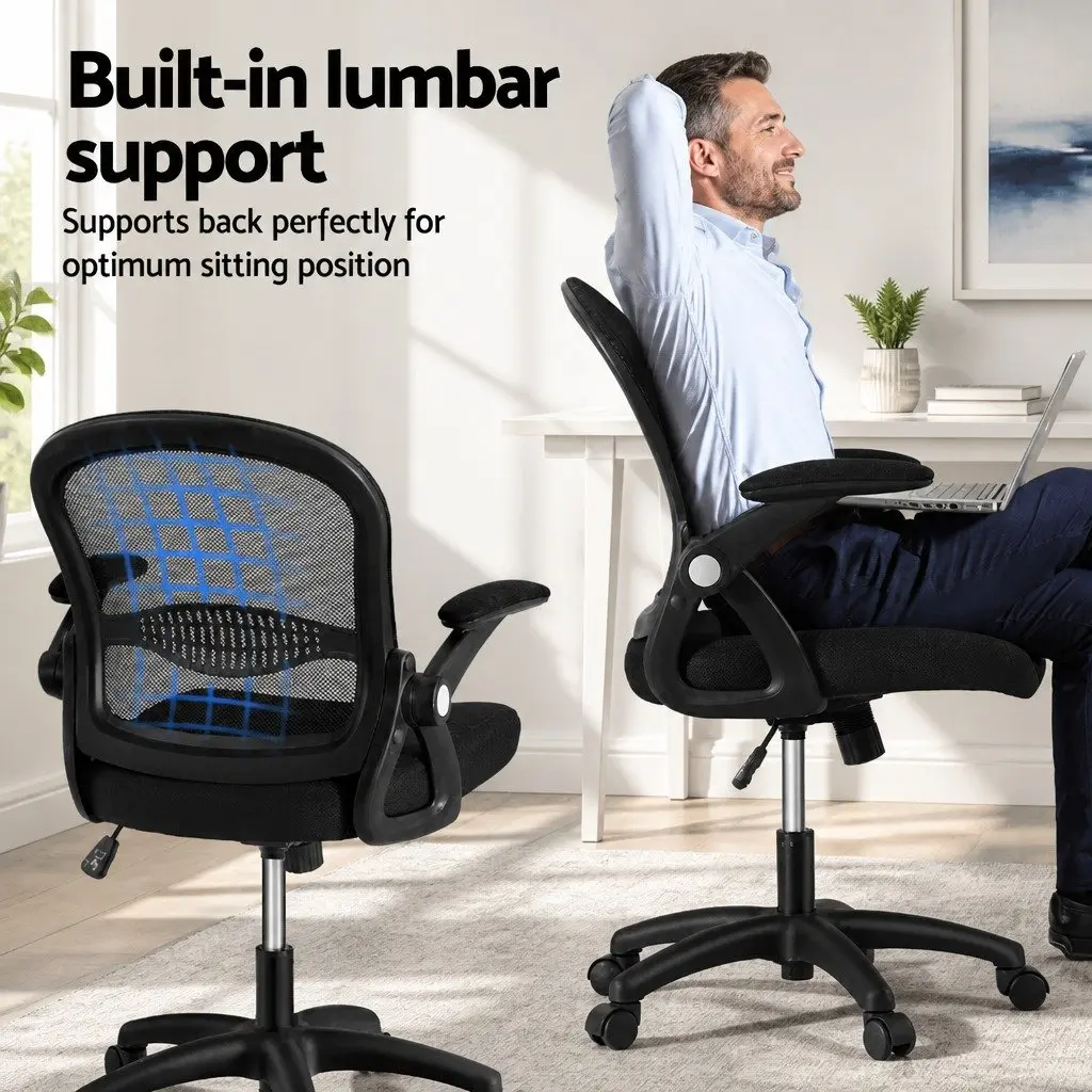 Mesh Office Chair Adjustable Mid Back Black