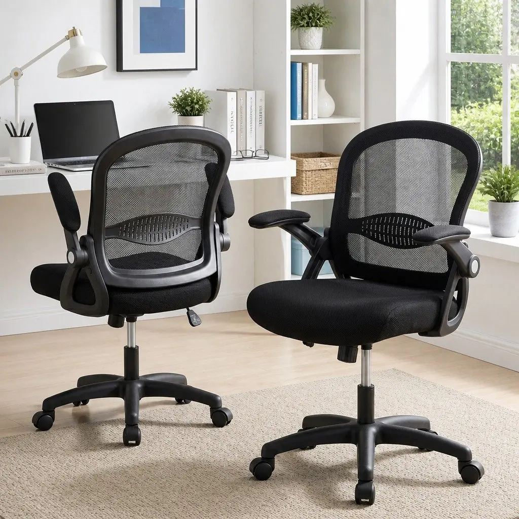 Mesh Office Chair Adjustable Mid Back Black