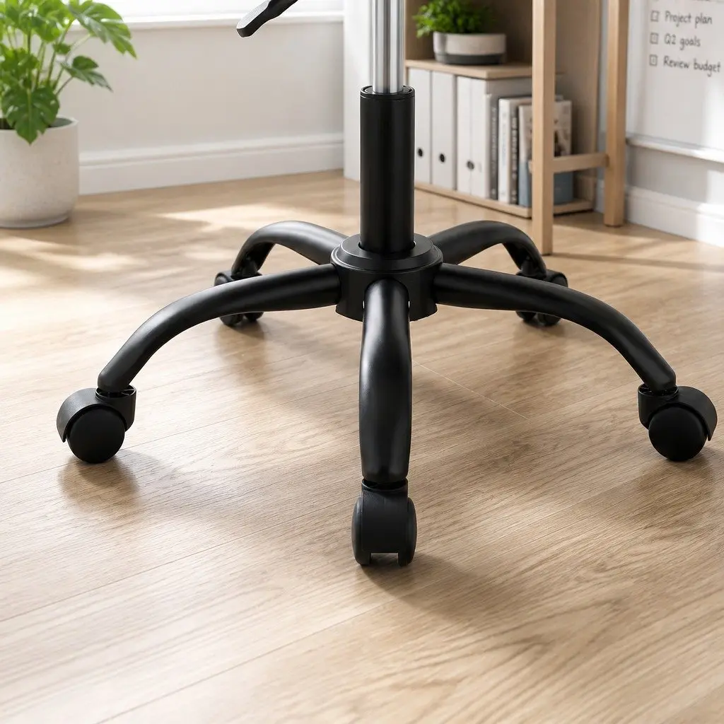 Armless Office Chair with Wheels Height Adjustable 360° Swivel Computer Desk