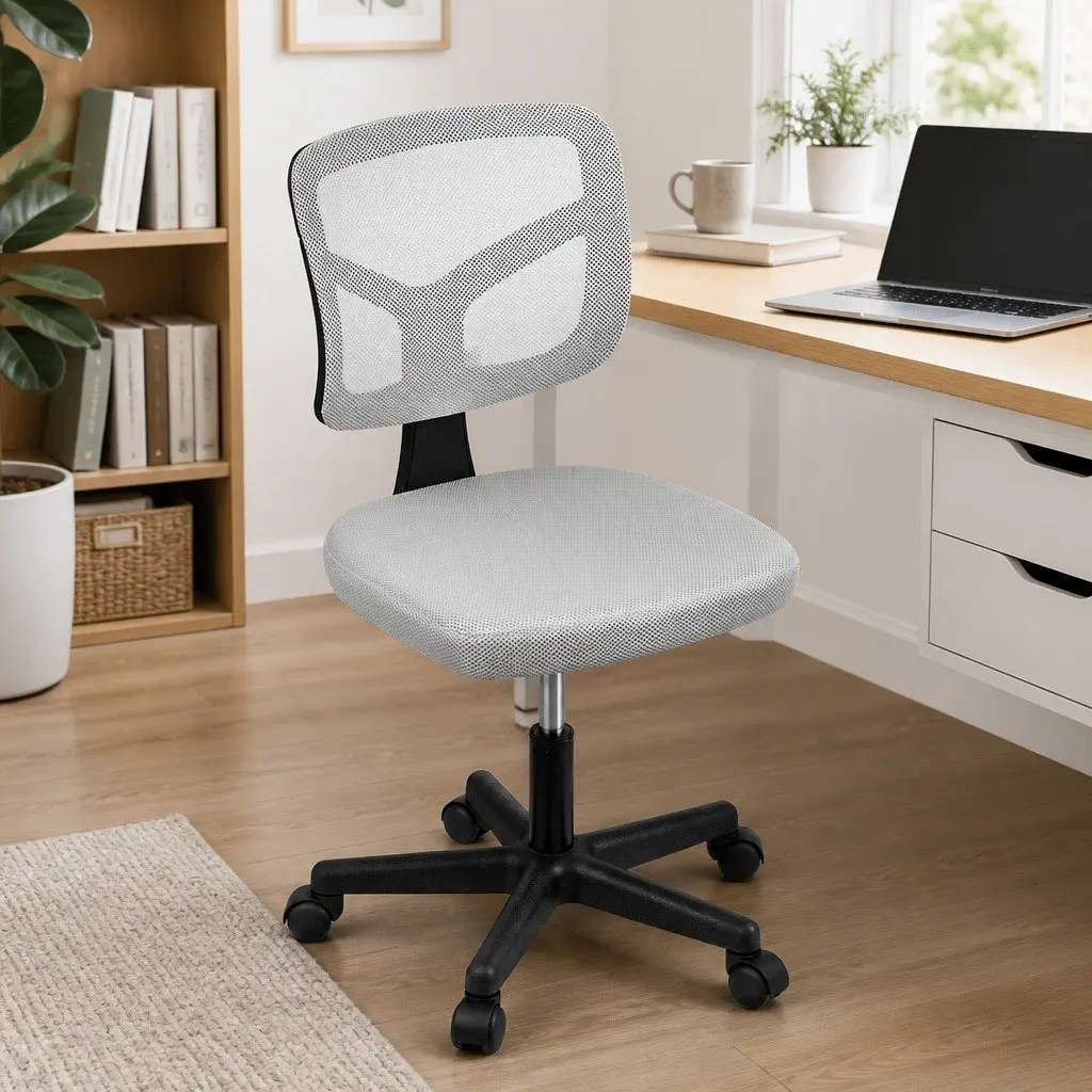 Armless Office Chair with Mesh Comfort