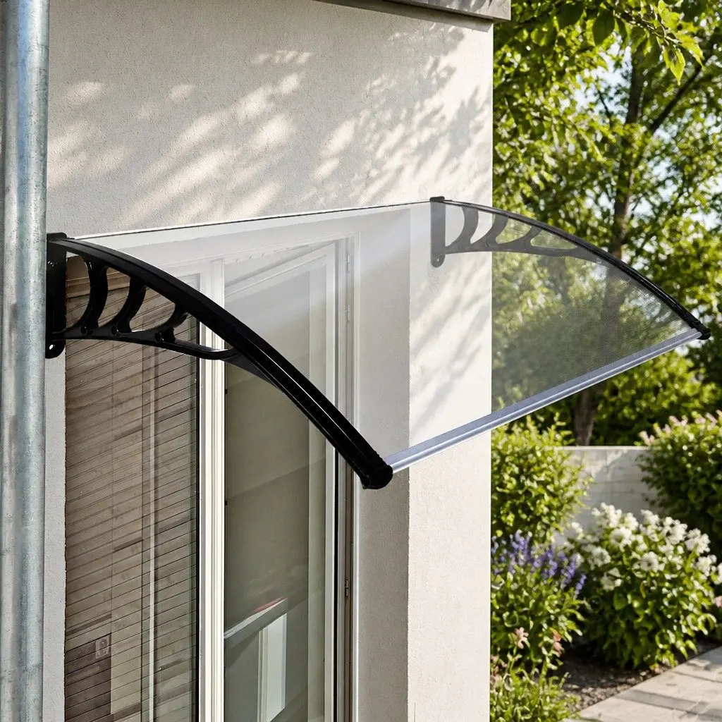 Window Door Awning Outdoor Shade 1M x 1.5M Transparent PC Panel UV Rain